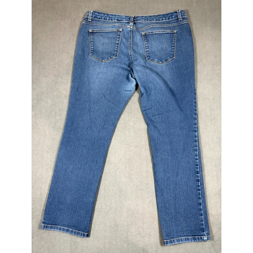 Sonoma Jeans Womens 16S Blue Denim Slim Fit Single Stitch Straight Leg Americana